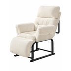 Wraparound Pregnancy Office Chair with Reclining Footrest and Textured Upholstery