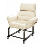 Wraparound Pregnancy Office Chair with Reclining Footrest and Textured Upholstery