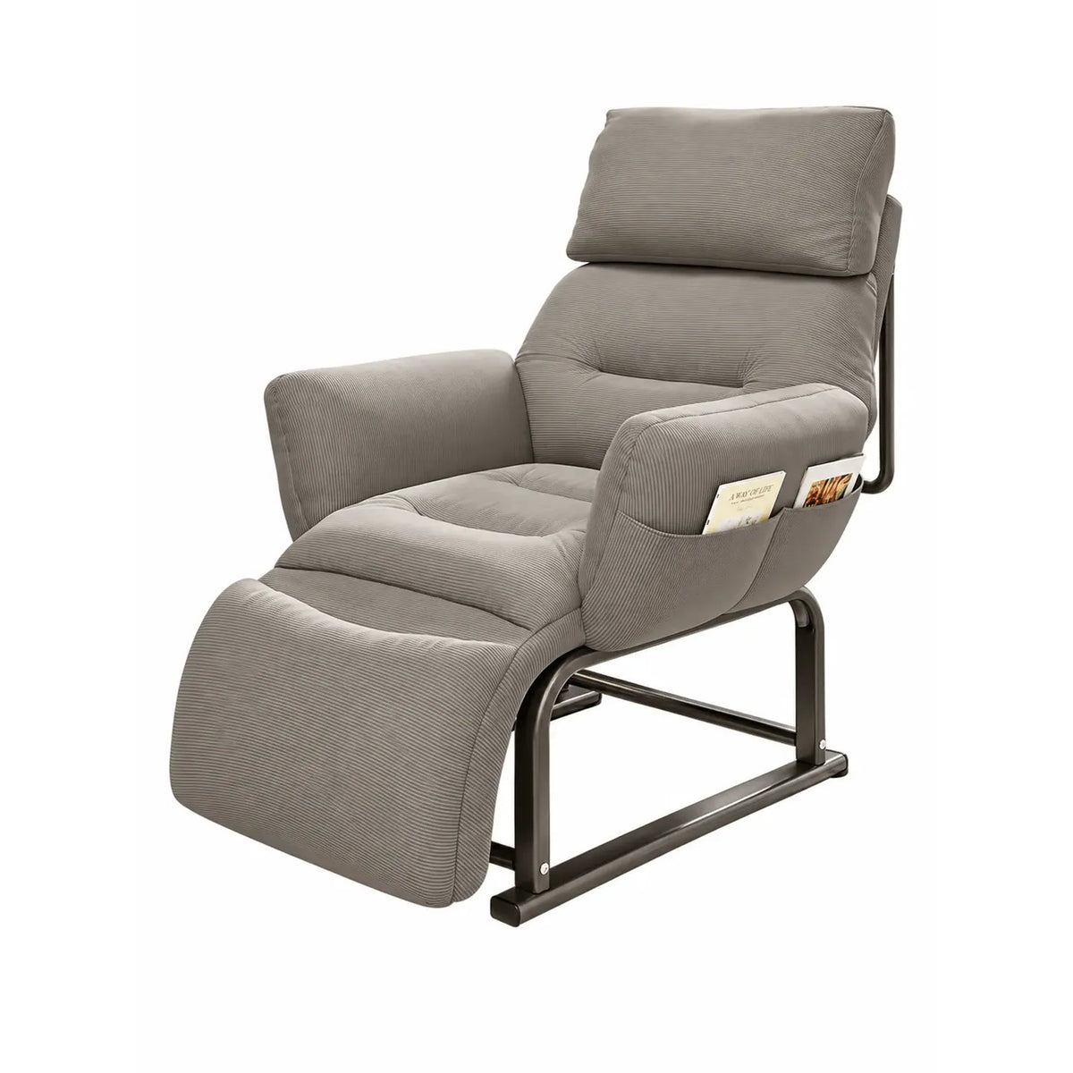 Wraparound Pregnancy Office Chair with Reclining Footrest and Textured Upholstery