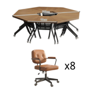 Stylish Portable Conference Table with 360° Silent Wheels - Ideal for Dynamic Work Environments
