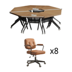 Stylish Portable Conference Table with 360° Silent Wheels - Ideal for Dynamic Work Environments