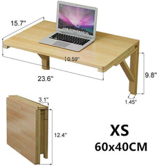 XS Foldable Pine Wood Wall-Mounted Desk - Space Saver