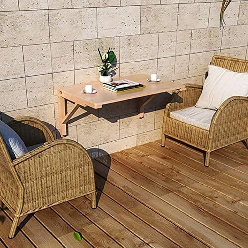 XS Foldable Pine Wood Wall-Mounted Desk - Space Saver