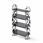Zebra Print Acrylic Shoe Display Shelf, Slim 4 Tier Entryway Storage