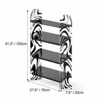 Zebra Print Acrylic Shoe Display Shelf, Slim 4 Tier Entryway Storage Dimensions