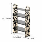 Zebra Print Acrylic Shoe Display Shelf, Slim 4 Tier Entryway Storage Dimensions
