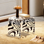 Zebra Print Acrylic Stool With Sculptural Curves