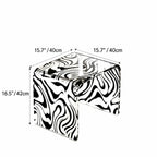 Zebra Print Acrylic Stool With Sculptural Curves Dimensions