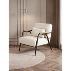 Zebra Print Chair Series with Solid Wood Arms and Matte Black Metal Legs