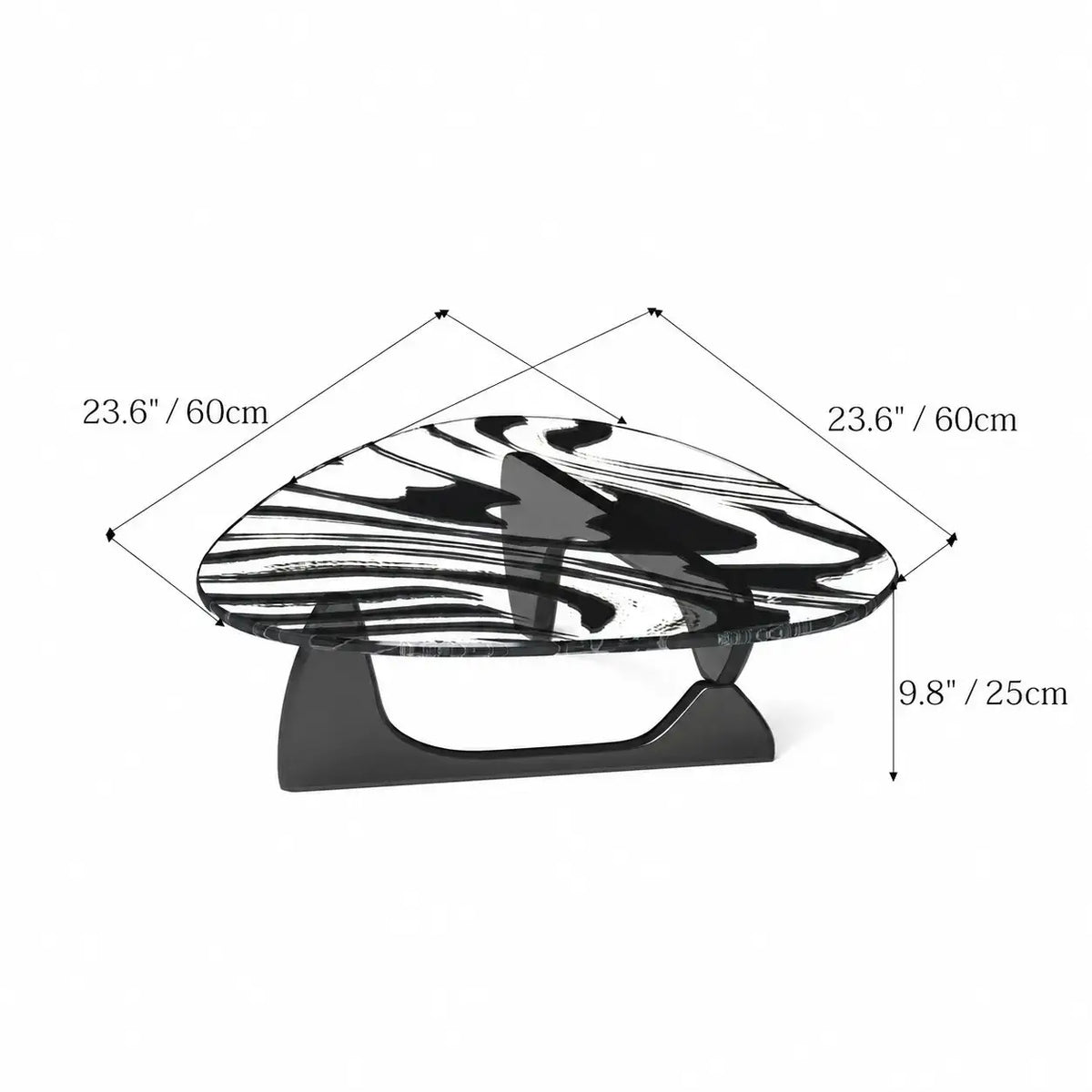 Zebra Print Organic Acrylic Coffee Table Series With Layered Nesting Forms Dimensions