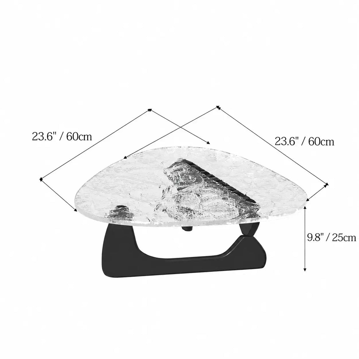 Zebra Print Organic Acrylic Coffee Table Series With Layered Nesting Forms Dimensions