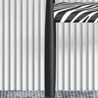 Zebra Upholstered Accent Seating Series With Curved Arms and Metal Frame