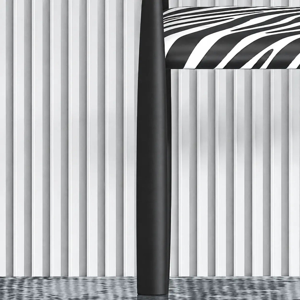 Zebra Upholstered Accent Seating Series With Curved Arms and Metal Frame