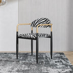 Zebra Upholstered Accent Seating Series With Curved Arms and Metal Frame Main Product Image