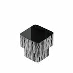 Zebra Veneer Coffee Table Set with Black Glass Tiered Nesting Design