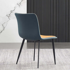 Elegant modern blue dining chairs with PU leather upholstery, sleek design, and a set of 2 for comfortable dining space