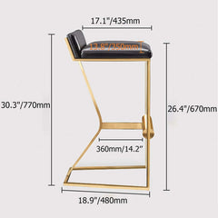 Trendy White PU Leather Bar Stool & Counter Stool with Gold Legs and Footrest for Contemporary Spaces