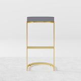 Modern PU Leather Gray Counter Height Bar Stool Home Counter Stool with Gold Frame