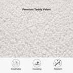 Contemporary Modern White Teddy Velvet Vanity Stool Backless Makeup Accent Chair for Comfort