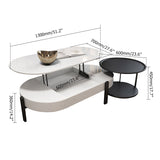 Lift Top Storage Lacquer Coffee Table And Side Table Set in White & Black