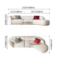 Contemporary 5-seater floor sofa in white, perfect for modern-style home interiors