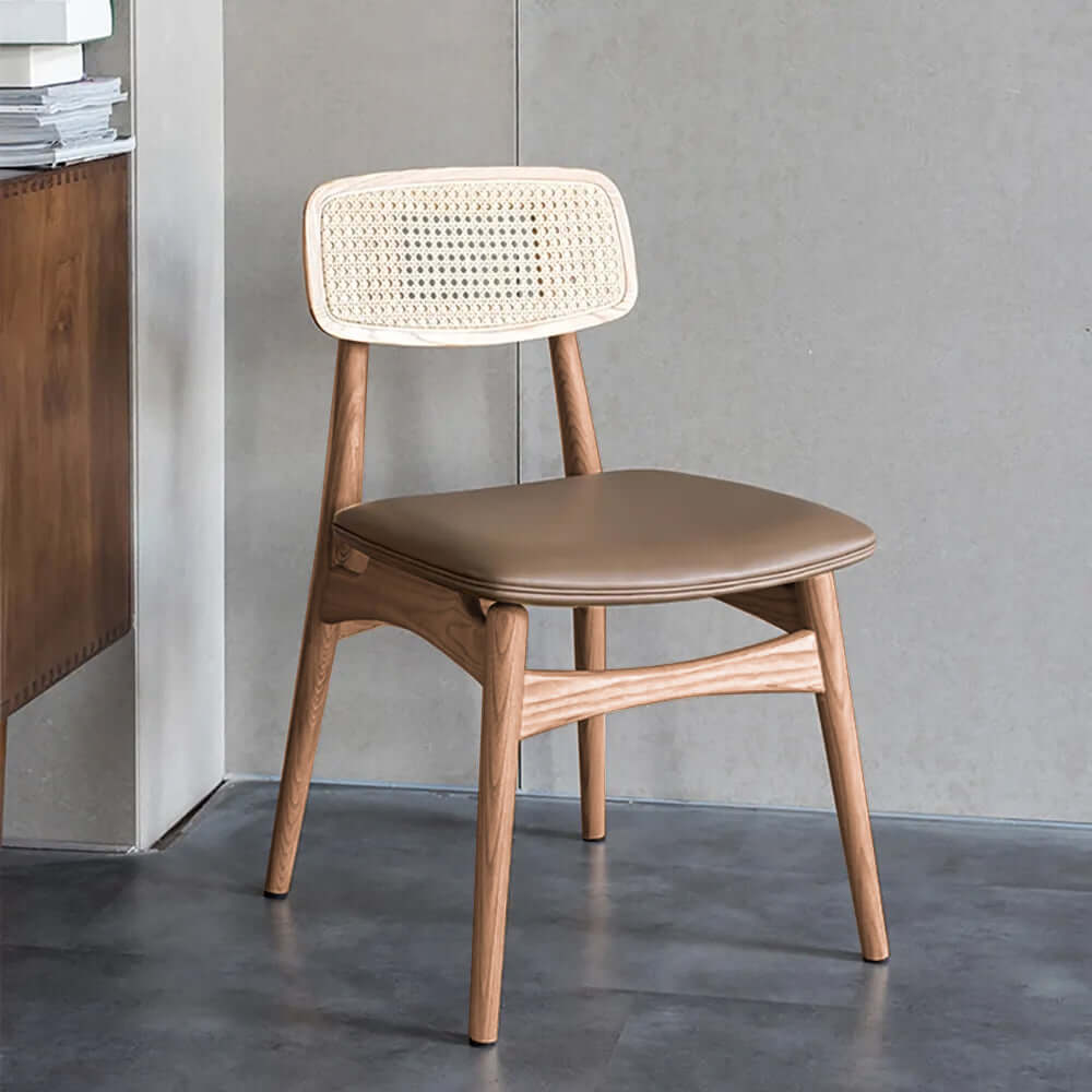 Stylish High Back Rattan Dining Chair Set of 2 for Modern Dining Room Decor