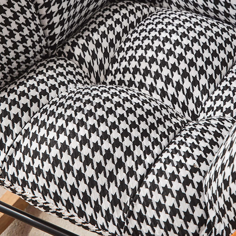 Stylish rocking chair upholstered with LeathAire and cotton & linen, perfect for modern décor