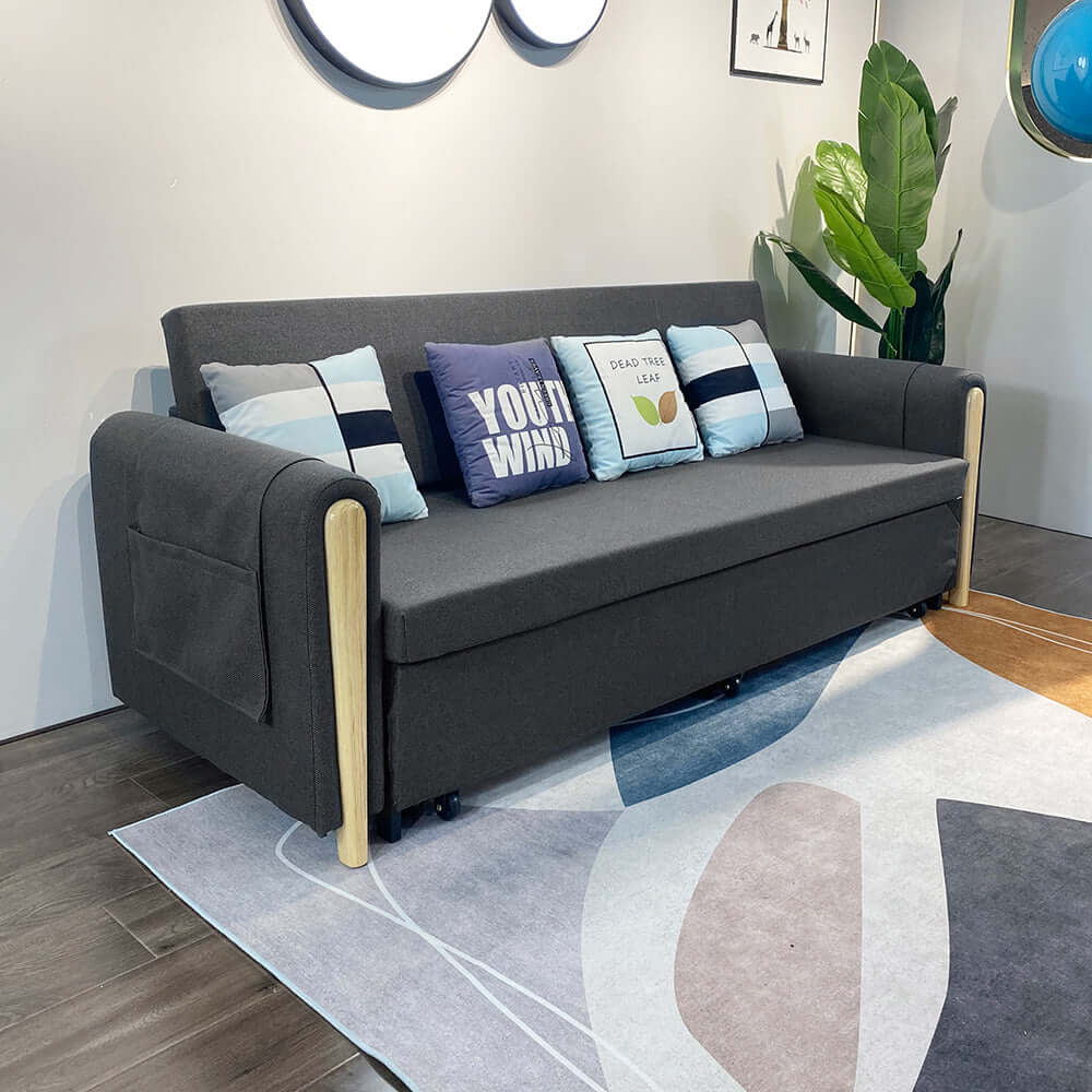 Modern 82 inch convertible sofa bed with sleek upholstery Main image