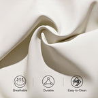 Set of 2 Curvice white PU leather dining chairs with curved back and stainless steel arms