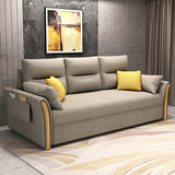 Convertible Full Sleeper Sofa Bed Cotton & linen Upholstered with Storage 3 Function