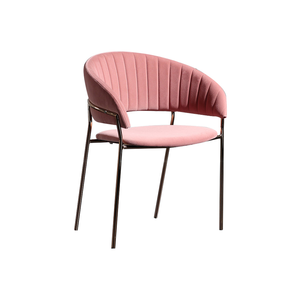 Pink Modern Upholstered Dining Chair Set of 2 for Dining Room
