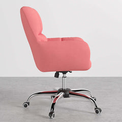 Modern office chair in cotton and linen upholstery with swivel function and adjustable height for comfort