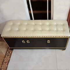 39.4-Inch Upholstered Bench with 3-Door Shoe Cabinet