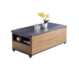 2Piece Modern Faux Leather Upholstered Stool Brown & Walnut