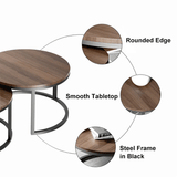 Set of 2 Walnut Modern MDF Extendable 3 Drawers TV Stand & Coffee Table Set Up to 120"