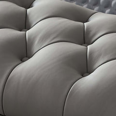 Contemporary padded bench with hidden storage option in faux leather