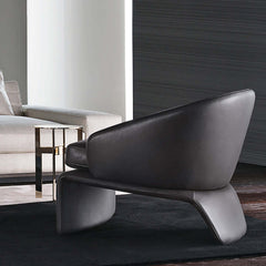 Deep gray chair with modern microfiber leather upholstery