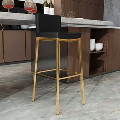 Sleek Black Faux Leather Barstools Set of 2 with Back and Footrest for Stylish Kitchen or Bar