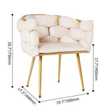 Modern Velvet Accent Chair Beige Upholstered Armchair with Gold Legs