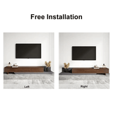 Set of 2 Walnut Modern MDF Extendable 3 Drawers TV Stand & Coffee Table Set Up to 120"
