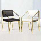 Luxurious Guest Chair with Modern PU Leather and Gold Metal Legs for Glamorous Interiors