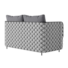 Modern aluminum and rope outdoor loveseat with cushions