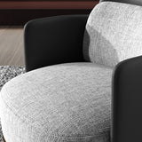 Black & Gray Modern Accent Chair with Linen Upholstery for Living Room