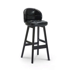 Comfortable Black Faux Leather Counter Stools with Back Set of 2 for Breakfast Bar