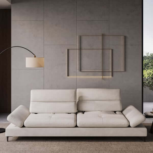 112.2 inch modern velvet extra deep seat 4 seater sofa with adjustable armrest and backrest for cozy living