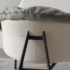 Gray & Beige Cloud Accent Chair with Padded Cushion in Velvet & PU leather