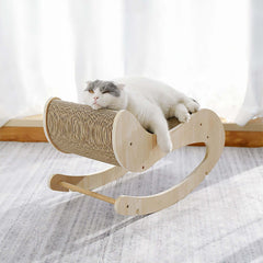 Durable rocking chair made of plywood and corrugated board for your cat's comfort