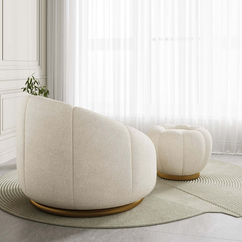 Ottoman pouf with cloud color for trendy home decor