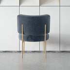 Modern Deep Gray Velvet Accent Chair with Sleek Gold Legs for Elegant Homes