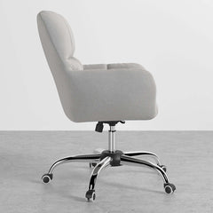 Contemporary office chair featuring cotton and linen fabric, swivel and adjustable height for ergonomic support